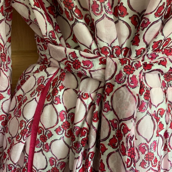 Me+Em pink brocade belted tiered dress. U.K. 16 worn once like new - Picture 4 of 16